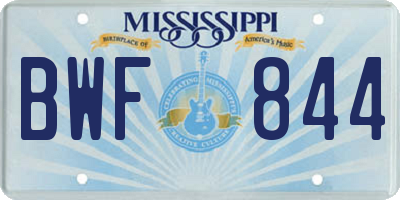 MS license plate BWF844