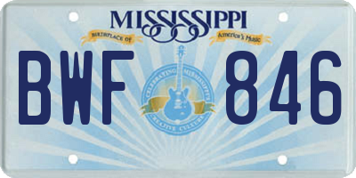 MS license plate BWF846