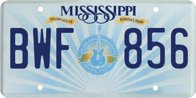 MS license plate BWF856