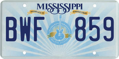 MS license plate BWF859