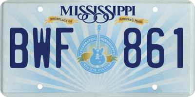 MS license plate BWF861