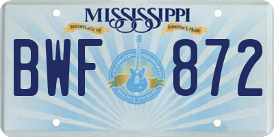MS license plate BWF872