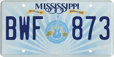 MS license plate BWF873