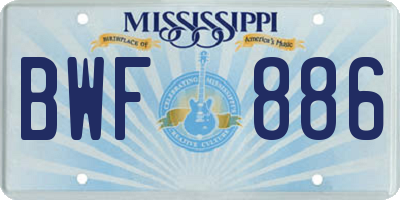 MS license plate BWF886