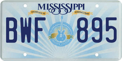 MS license plate BWF895
