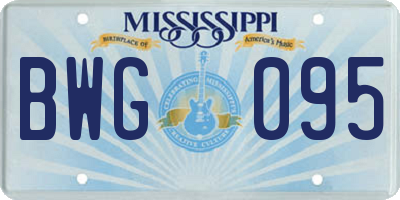 MS license plate BWG095