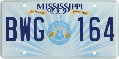 MS license plate BWG164