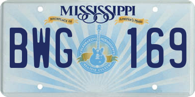 MS license plate BWG169
