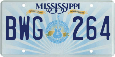 MS license plate BWG264