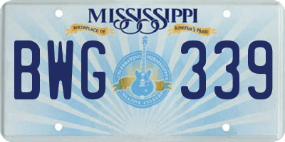 MS license plate BWG339