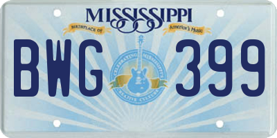 MS license plate BWG399