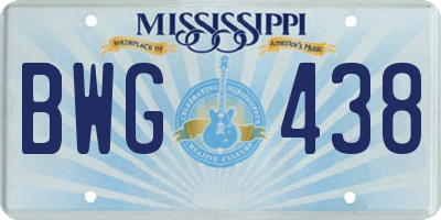 MS license plate BWG438