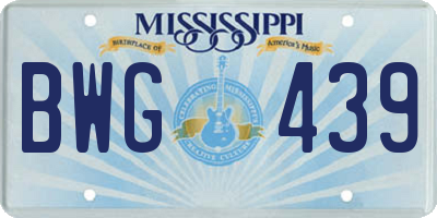 MS license plate BWG439