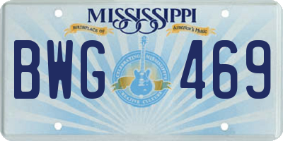 MS license plate BWG469