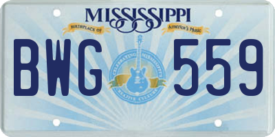 MS license plate BWG559
