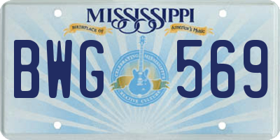 MS license plate BWG569