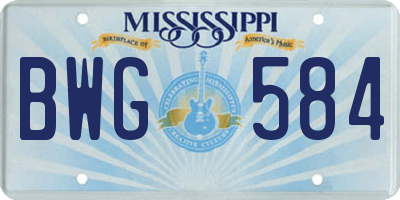 MS license plate BWG584