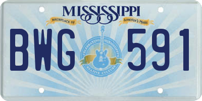 MS license plate BWG591