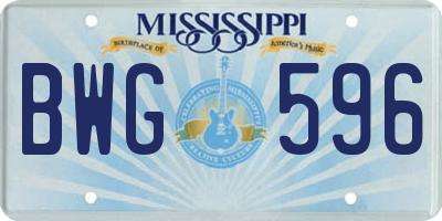 MS license plate BWG596