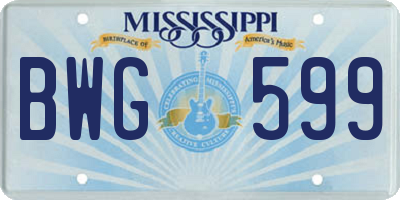 MS license plate BWG599