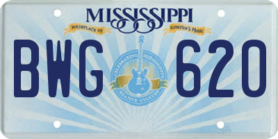 MS license plate BWG620