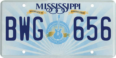 MS license plate BWG656