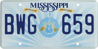 MS license plate BWG659