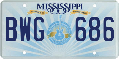 MS license plate BWG686