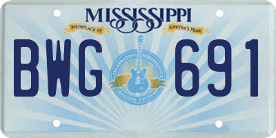 MS license plate BWG691