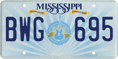 MS license plate BWG695