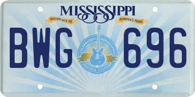 MS license plate BWG696