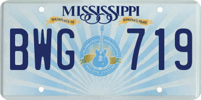 MS license plate BWG719
