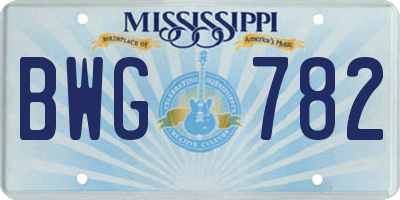 MS license plate BWG782