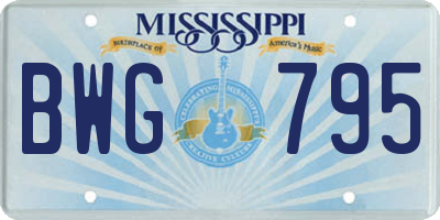 MS license plate BWG795