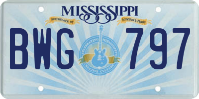 MS license plate BWG797
