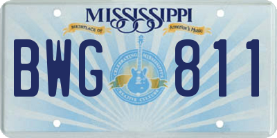 MS license plate BWG811