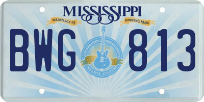 MS license plate BWG813