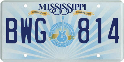 MS license plate BWG814