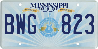 MS license plate BWG823