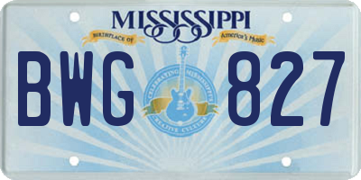 MS license plate BWG827