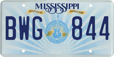 MS license plate BWG844