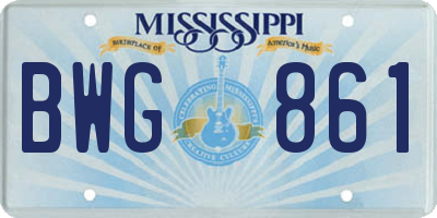 MS license plate BWG861