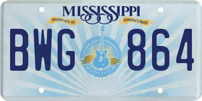 MS license plate BWG864