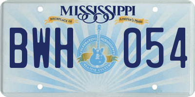 MS license plate BWH054