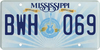MS license plate BWH069