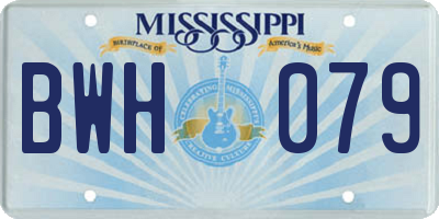 MS license plate BWH079