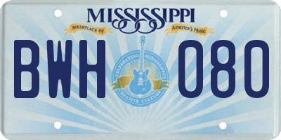 MS license plate BWH080