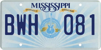 MS license plate BWH081