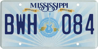 MS license plate BWH084