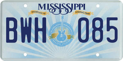 MS license plate BWH085